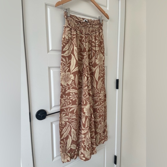 Patrons of Peace Brown and Cream Floral Pants | M - Picture 1 of 7